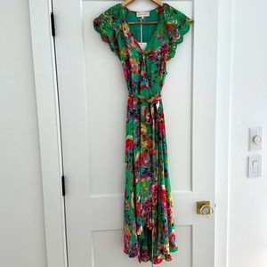 Caballero Wrap dress in painted flower size Medium